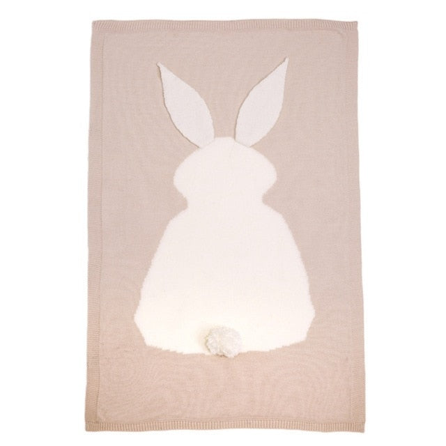 1pc Baby Cotton Blanket 3D Warm Rabbit Knitting