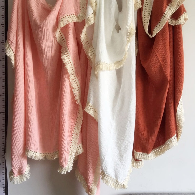 Baby Blanket Fringe Swaddle