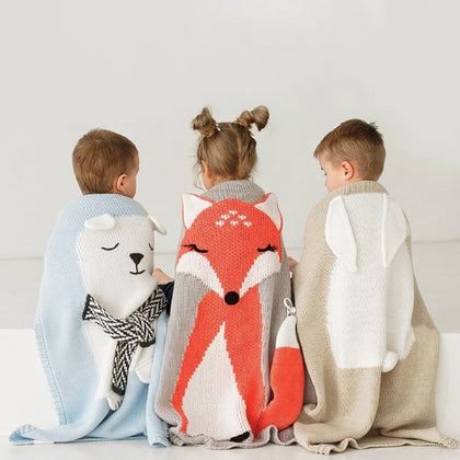 1pc Baby Cotton Blanket 3D Warm Rabbit Knitting