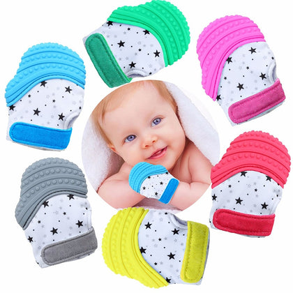 1Pcs Baby Teether Glove Cute Cartoon Star Pattern Baby Teething Glove