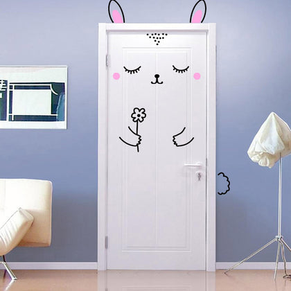 Sleepy Bunny Door Decal Wall Stickers